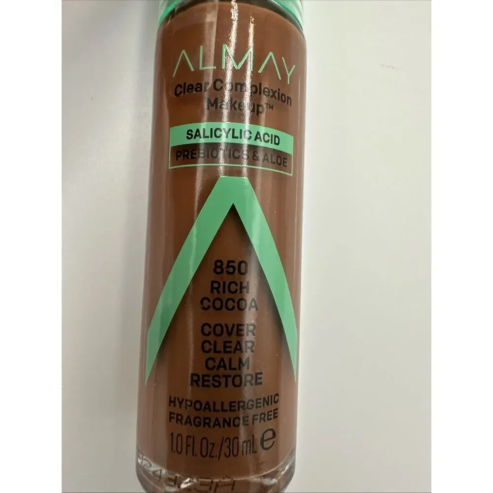 Almay Clear Complexion Makeup Liquid Foundation‎ Rich Cocoa LOT Of 2 Bottles NEW